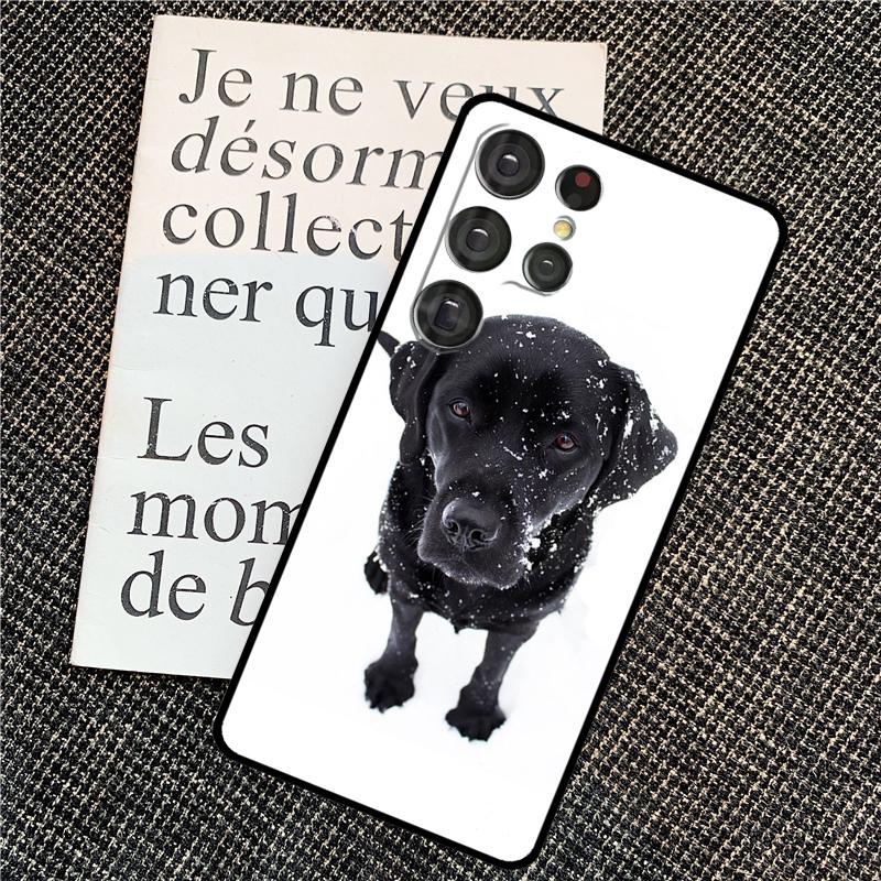 Black Labrador Dog Case For Samsung Galaxy S25 Ultra S20 S21 S22 S23 S24 Ultra S9 S10 Plus S25 FE Back Cover
