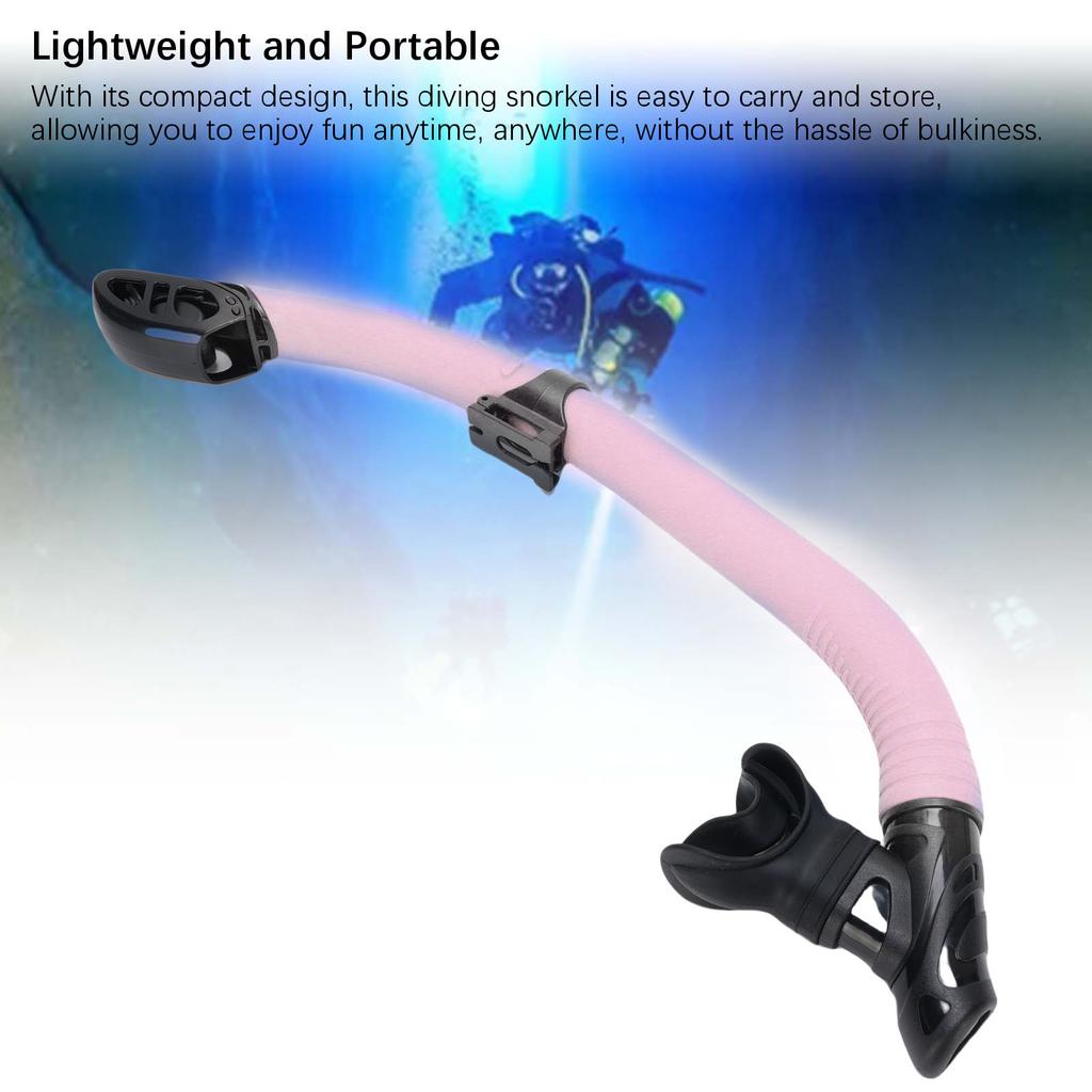 Dual Function Wet Full Dry Diving Snorkel with Bite Valve for Freediving Snorkeling Universal Diving Gear Easy Breath Pink