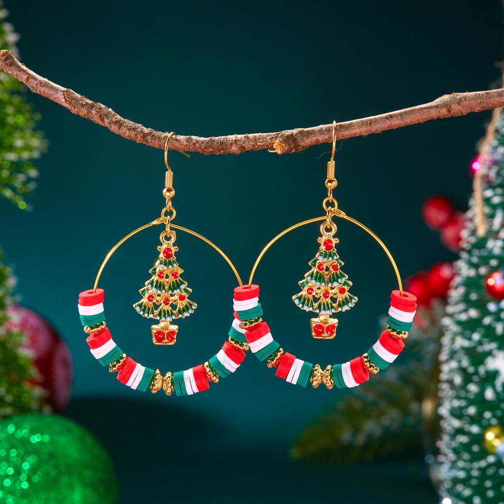 Handmade Polymer Clay Santa Claus Dangle Earrings For Women Cute 3D Cartoon Santa Drop Earring New Year Party Holiday Jewelry