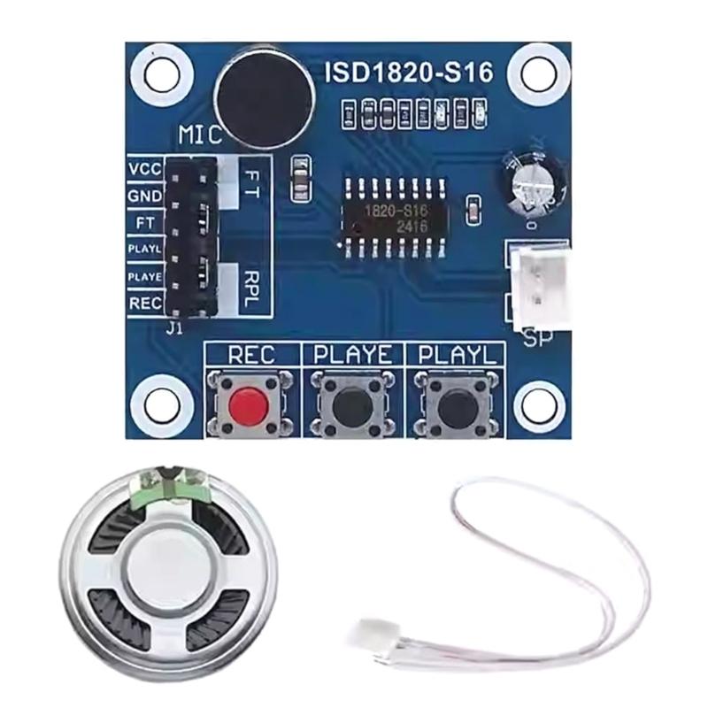 ISD1820 Voice Recording Circuit Board 0.5W Output Speaker 20 Sec Storage Time Easy Control Pin For  Electronics