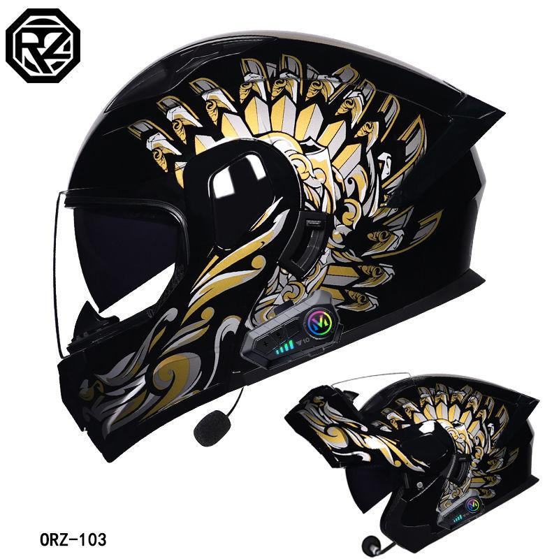 3C Certified small helmet body motorcycle open-face helmet with dual visors, suitable for men and women, with Bluetooth, full-face and half-face