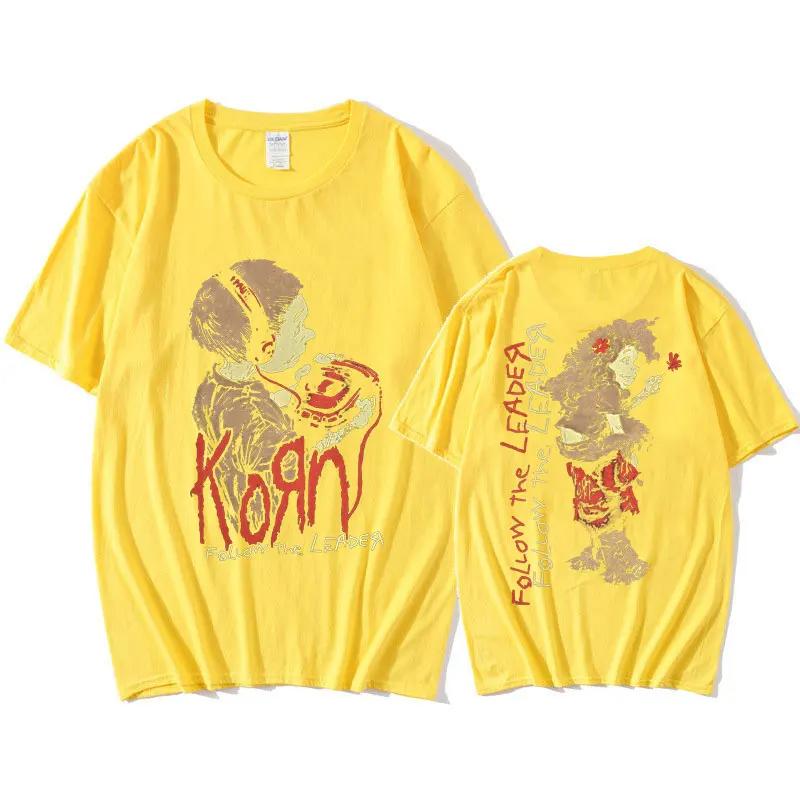 Korn Follow The Leader Walkman Tričko Pánské Metalové Gotické Rocková Kapela Trička Unisex Oblečení Móda Vintage Oversized Tričko