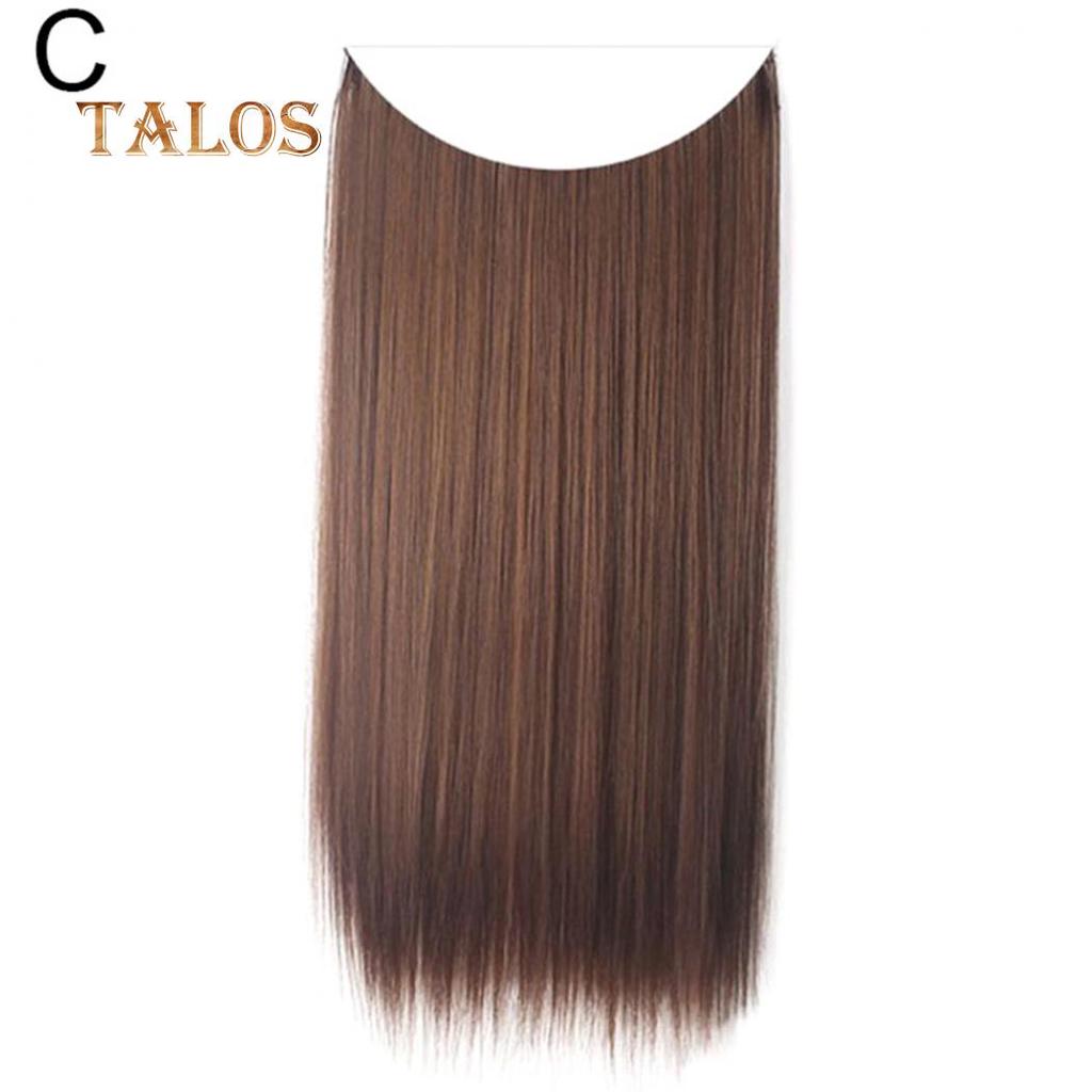 TBH Women Long Straight Curly Wig Full Head Hairpiece Clip Hair Extensions