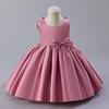 European & American Baby Girl's Satin Birthday & Flower Girl Dress with Big Bow