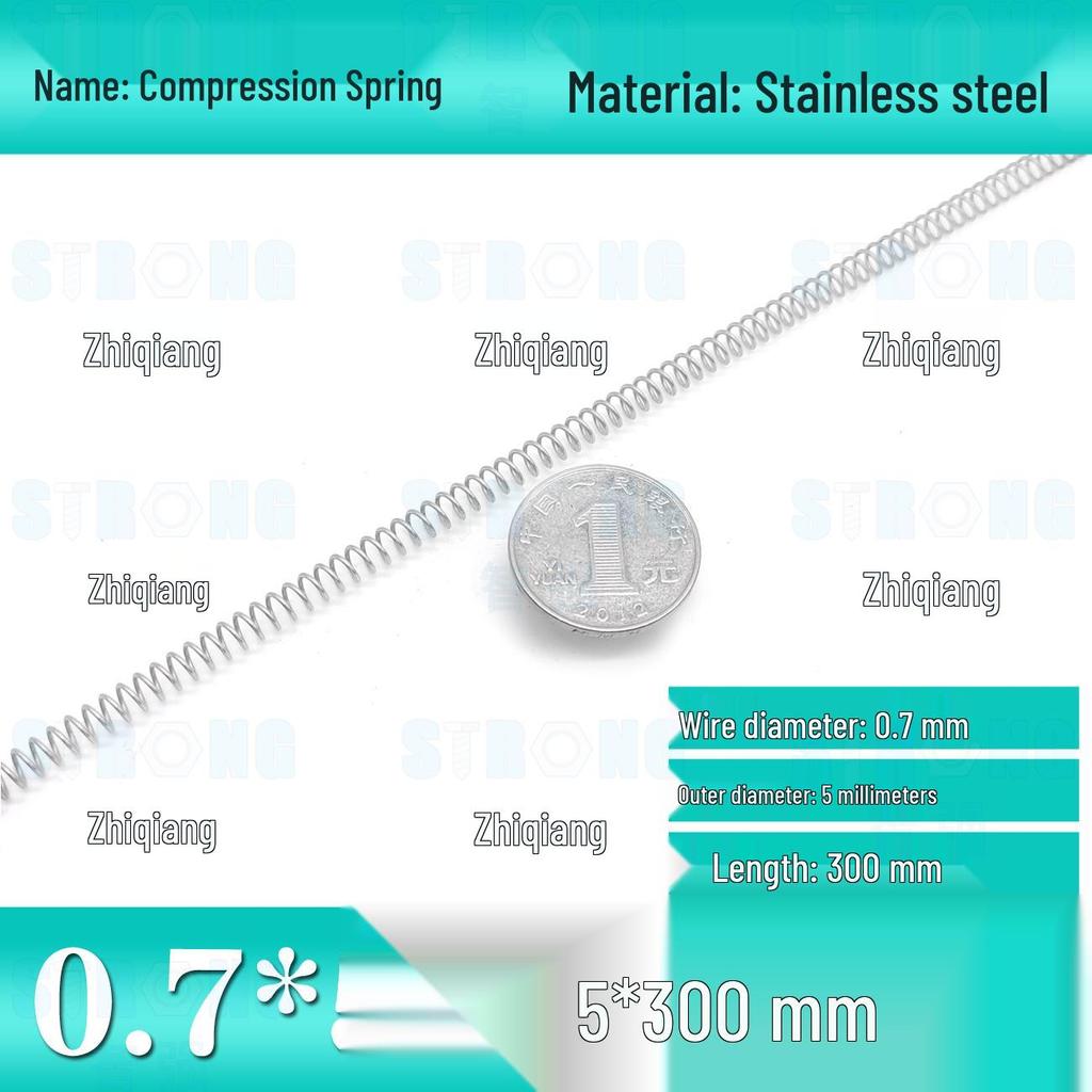 304 Stainless Steel Compression Spring – 300mm Long, High Elasticity, Shock Absorption, Customizable