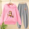 Cute Printed Hooded Sportswear Sets and Casual Sportswear Pants for Autumn and Winter Are Suitable for Boys and Girls Aged 3to12