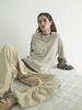 LEJU Knit Layered T-Shirt - Charcoal, Oatmeal