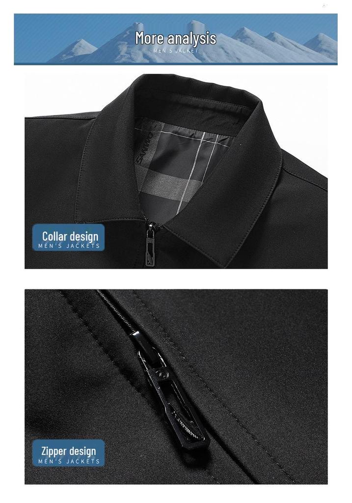 Men's Casual Lapel Jacket for 40-80 Year Olds: Spring & Autumn Wear