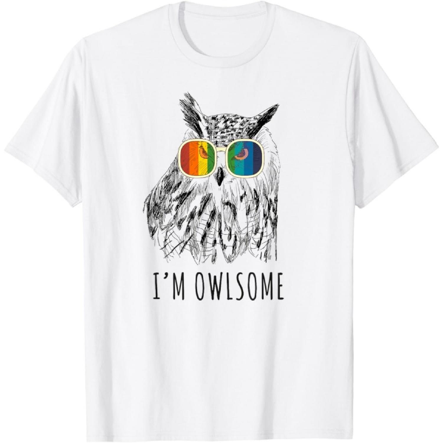 I m Owlsome Cute Owl T-Shirt Women Girls Owl Lover Gifts T-Shirt S