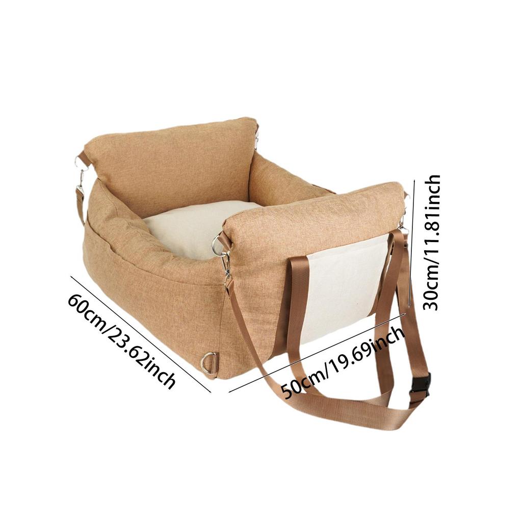 Dog Car Seat Thicken Cushion Pet Supplies Comfortable Travel Carrier Bed gray