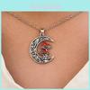 Unique Fashionable Alloy Moon And Cute Red Mushroom Pendant Necklace For All