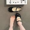 Lolita cute bow women's single shoes spring fashion flat leather shoes round head versatile cute Mary Jane shoes