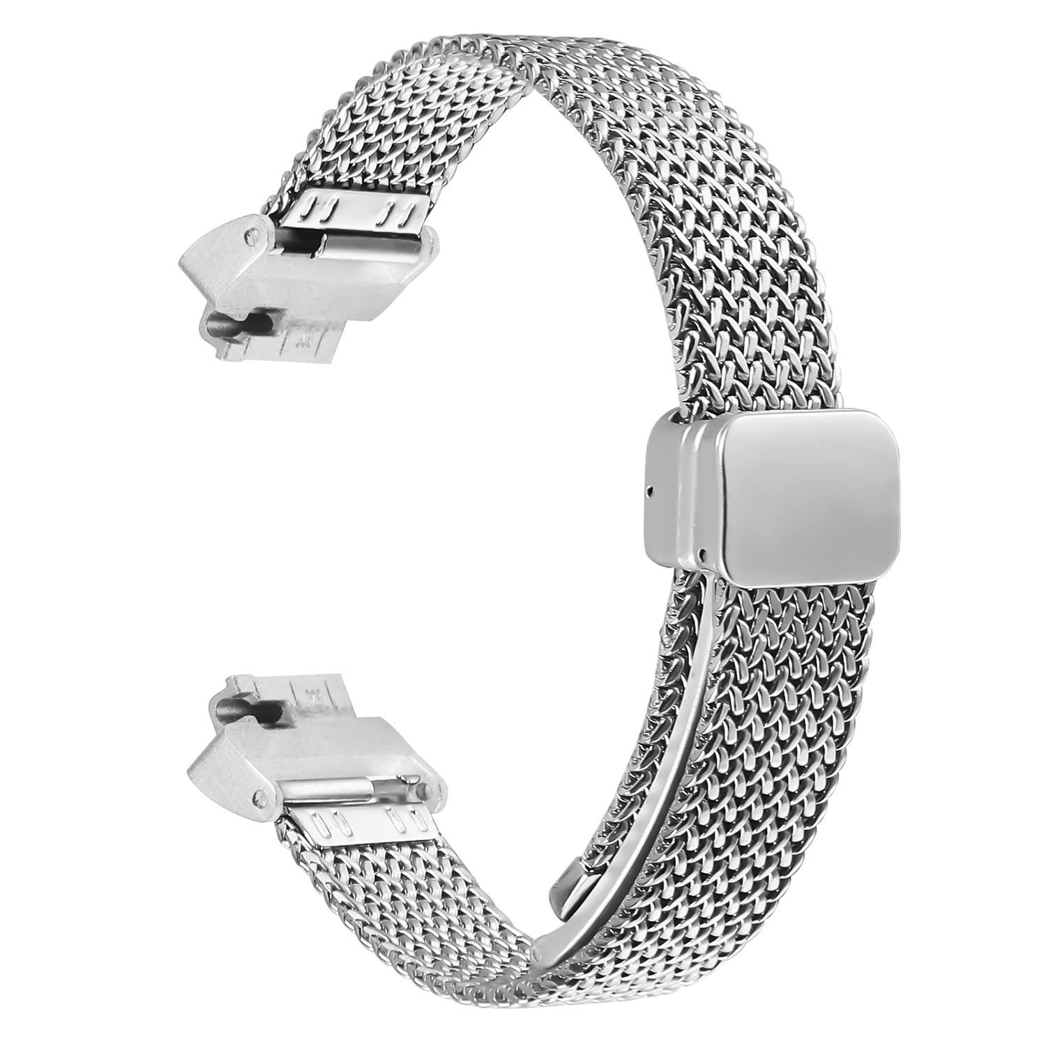 

Міланський ремінець для годинника для Fitbit Inspire HR/Inspire 2/Inspire Ялинка з нержавіючої сталі Срібний наручний ремінець As shown A