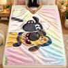 Flannel BlanketShaun the Sheep Warm Soft Throw Blanket for Indoor Sofa Bed Living Room Use