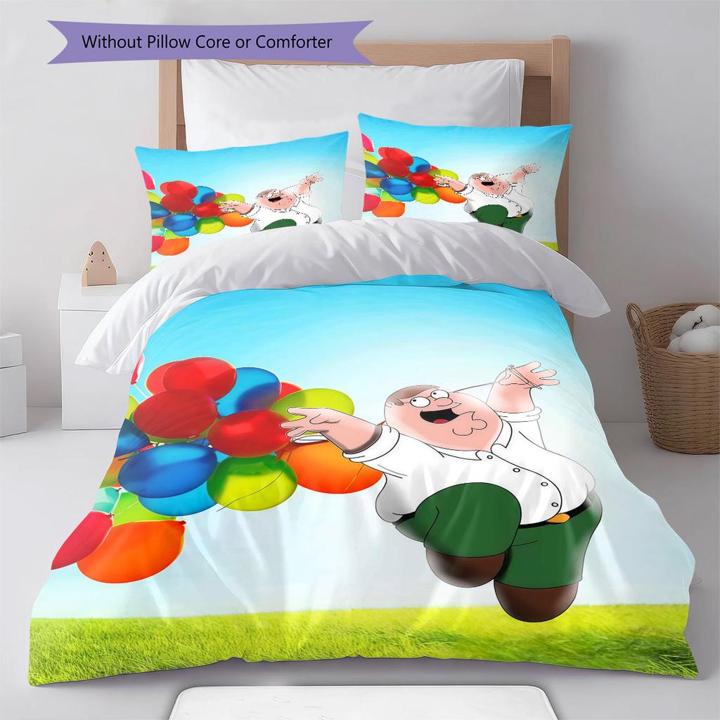 Peter Griffin Pattern Bedding Home Decoration Birthday Gift ( 1 Duvet Cover + 2 Pillowcase, Without Core),fan Merchandise.