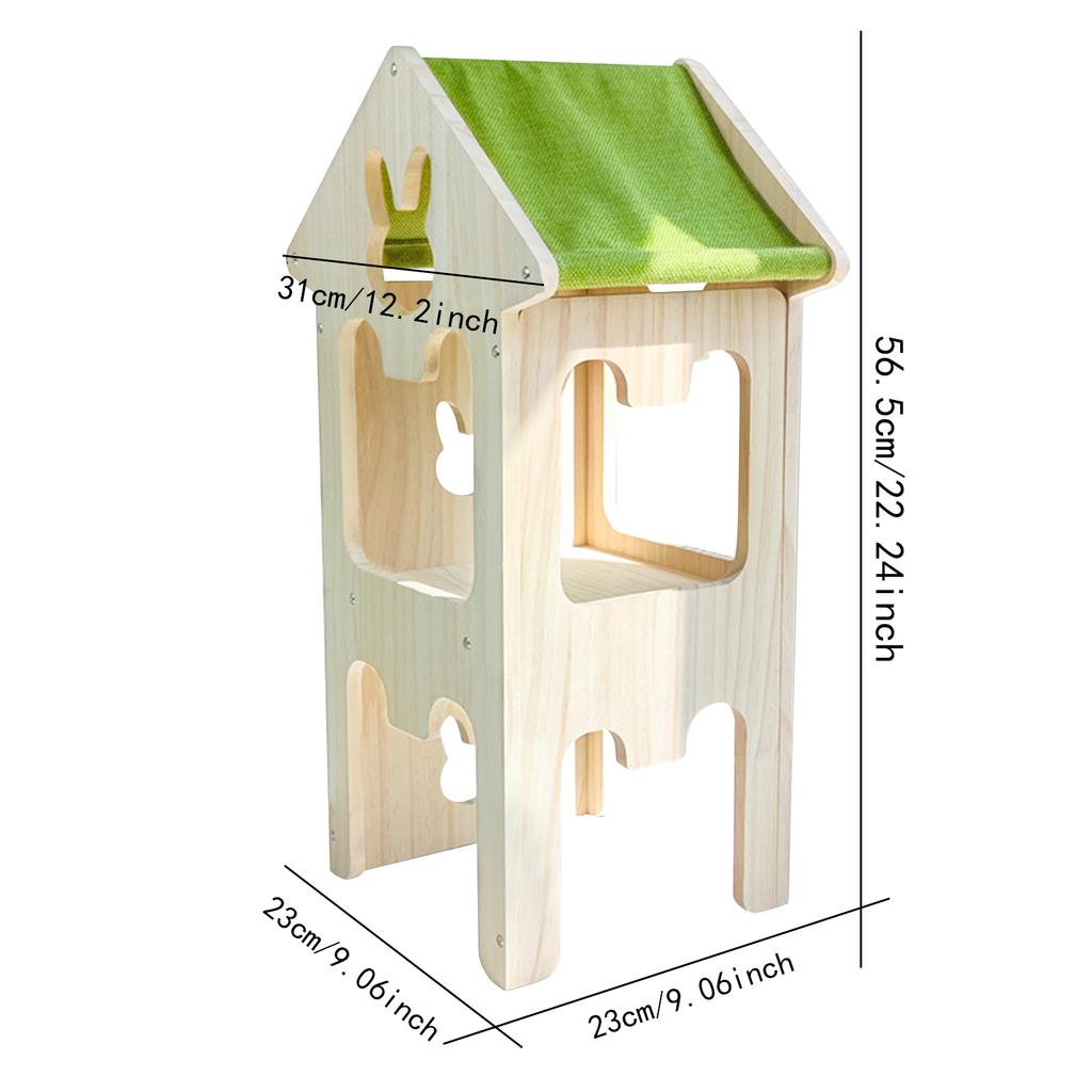 Wooden Bunny Hiding House Hamster Villa Nest Small Animal Habitat for Chinchilla Ferret Rabbit Hedgehog Pet Supplies