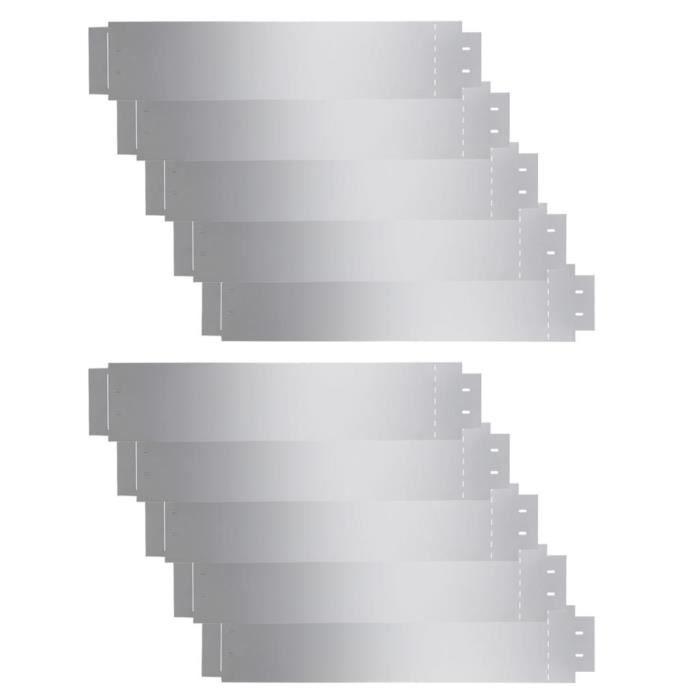VidaXL Clôture de pelouse 10 pcs Acier galvanisé 100x20 cm