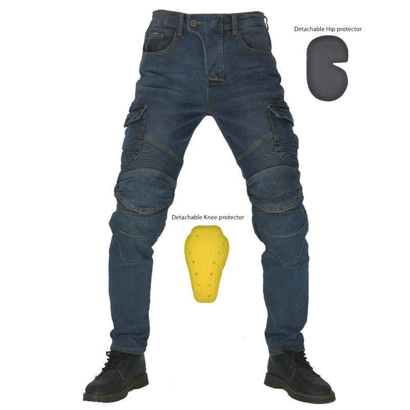 Motocross Riding Pants Men Cotton Motorcycle Protective Trousers With Knee Elbow Pads Breathable Windproof Durable Small