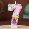 Flowers Rainbow Handmade Numbers Birthday Candles Cake Decoration Party Festive First Year Number Candles 0-9