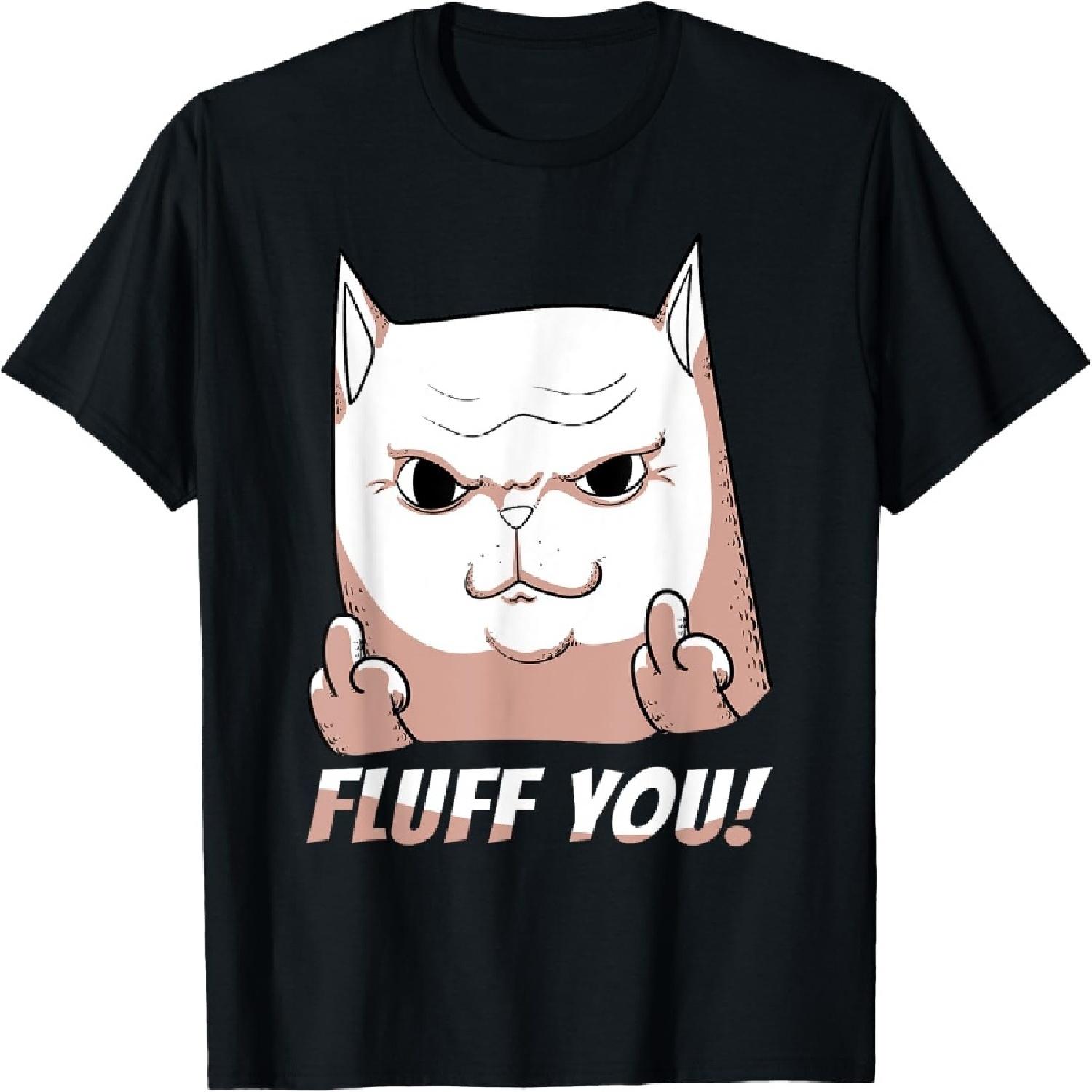 Футболка с котом, показывающим средний палец XXXXXL разноцветный