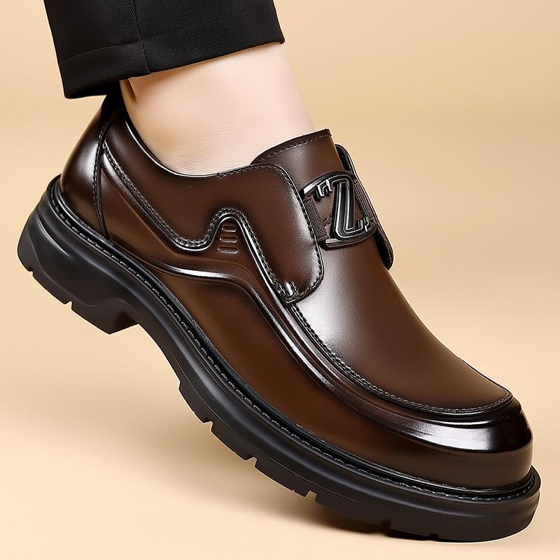 Designer Big Head Derby Shoes for Men Solid Color Fashion Casual Platform Shoe Male Spring Autumn High Quality Leather Shoes Man