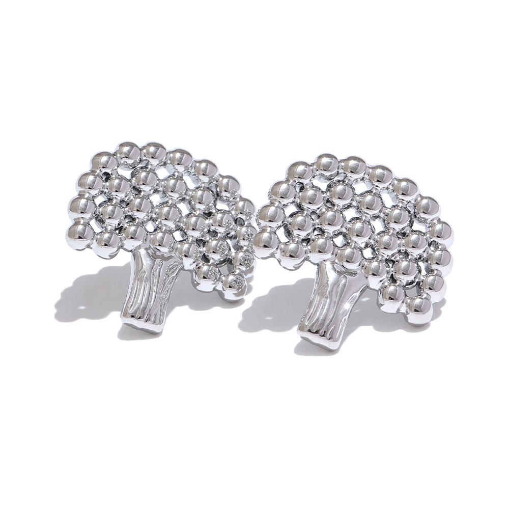 

Yhpup Stylish Unique Stainless Steel Metal Tree Hollow Stud Earrings Prevent Allergy Individualistic Trendy Jewelry Gift