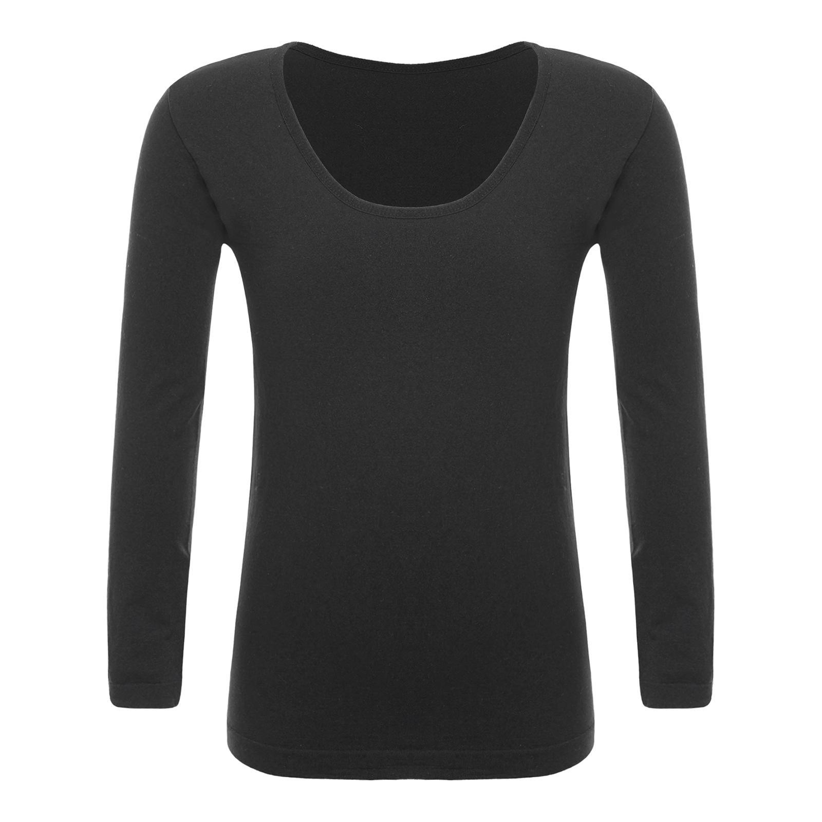 

Girls Thermal Underwear Top Solid Color Round Neck Long Sleeve Stretchy Base Shirt Dance Training 2-4 Years