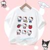 2026 Hello Kitty Summer Tshirt  Cotton ShortSleeved Girls Sportswear with Cartoon Print for Children Aged 112 Years Old