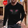 Men's Long Sleeve T-Shirt Fashionable Print Lion Graphic Street Style Casual Crew Neck Top For Autumn Spring Season Clothing