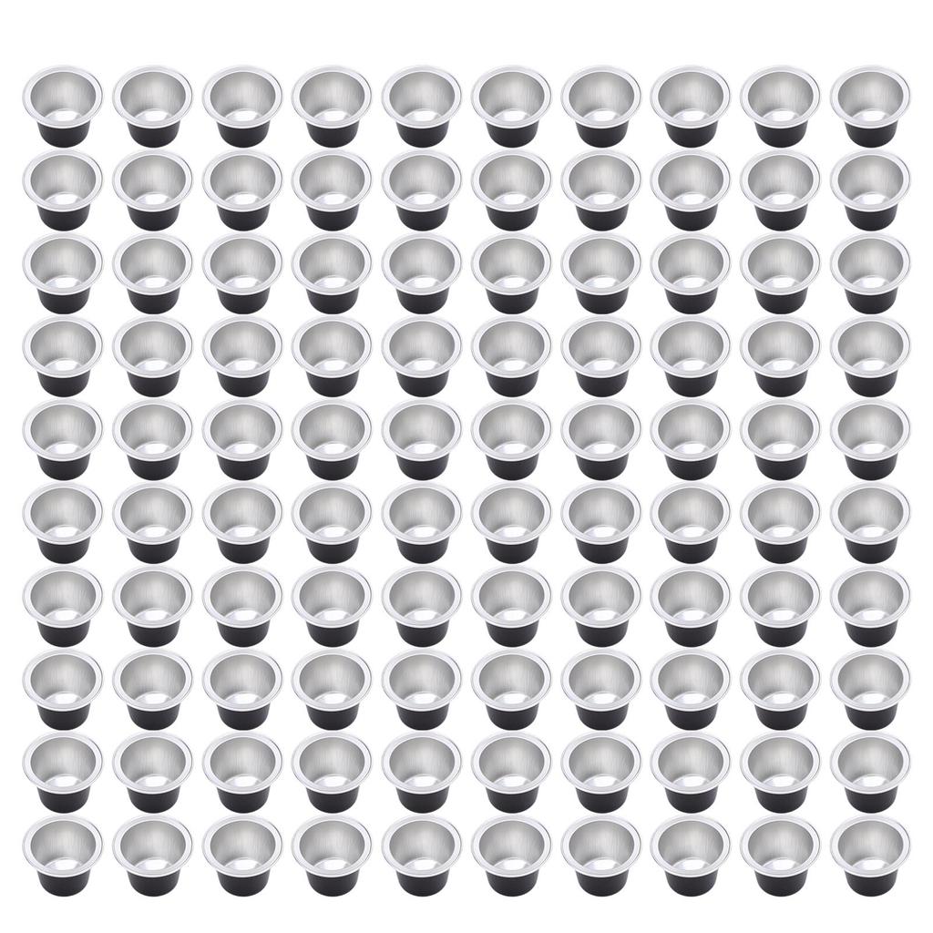 100 Pcs 15ml Empty Coffee Capsule Cups Aluminum Foil Refillable Coffee Capsules Easy Sealing for Coffee Makers