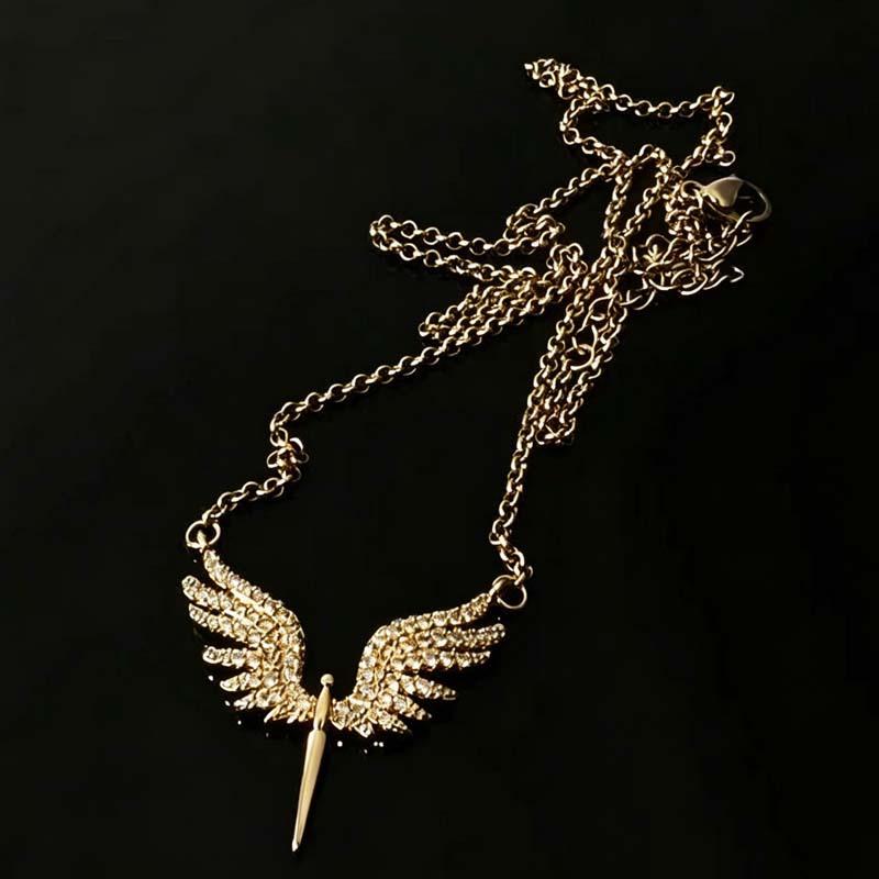 New Creativity Angel Wings Unique Design Pendant Necklace Classic Accessories All-Match Personality Clavicle Chain Charm Jewerly