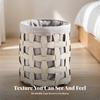 Woven Laundry Basket with Liner Decorative Storage Rigid for Bedroom