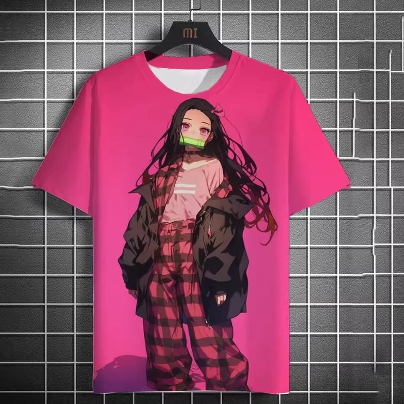 Pánské Street Hip Hop Vícebarevné Ležérní Krátký rukáv Pohodlná móda Prodyšný 3D tisk HD anime tisk postav