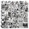 50 Cold Black And White Style Various Vintage Objects Antique Supplies Graffiti Stickers