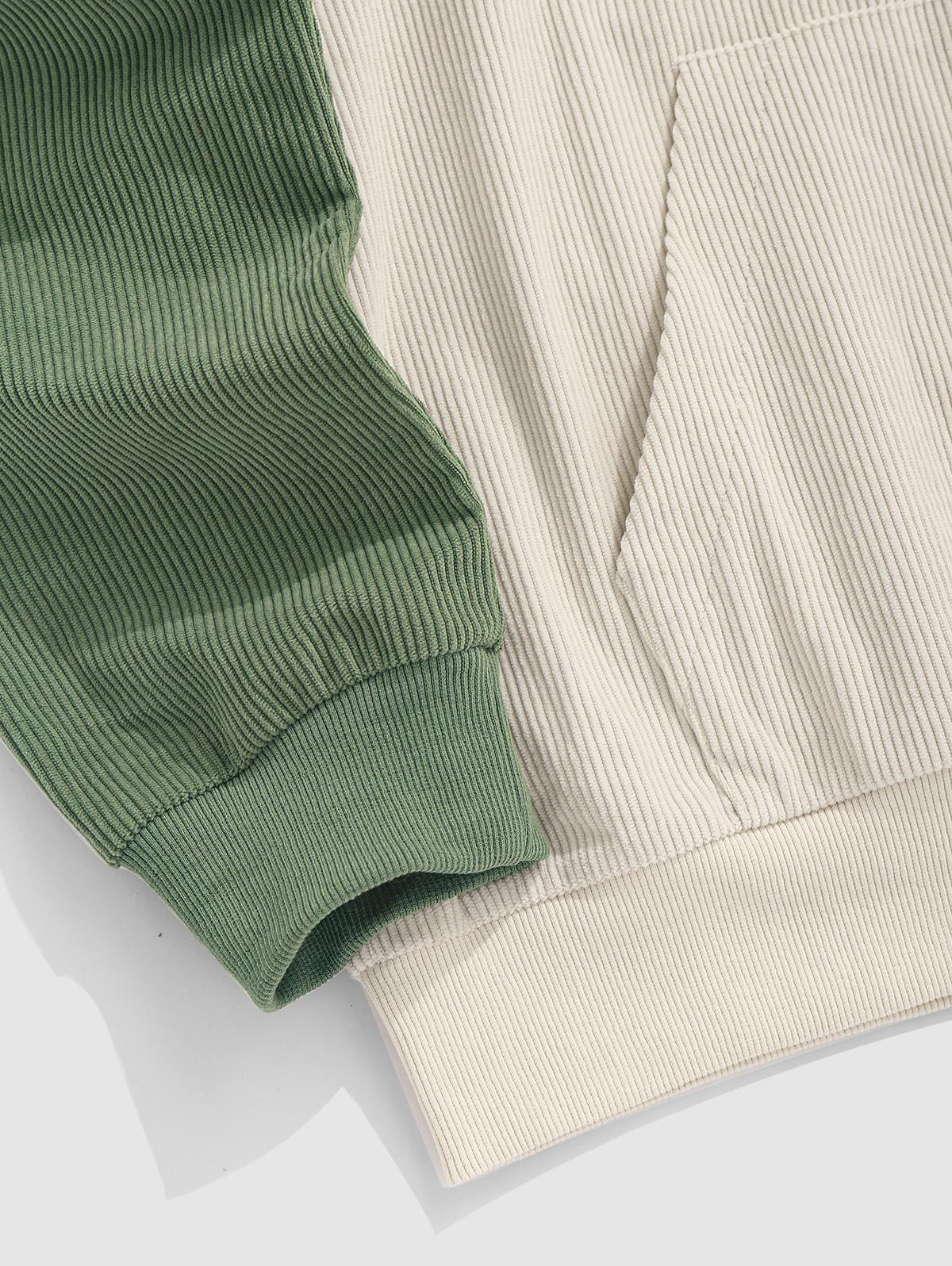 ZAFUL Мужская повседневная двухцветная цветная толстовка с капюшоном из вельвета — фото 4