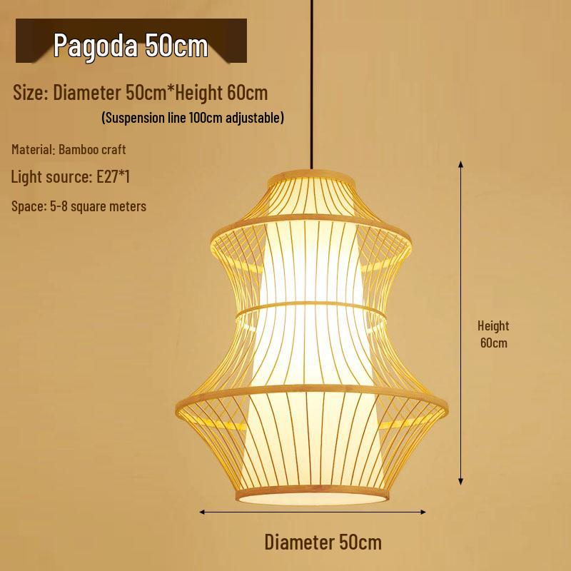 Retro Zen Bamboo Weaving Pendant Lamp for Restaurants & Teahouses