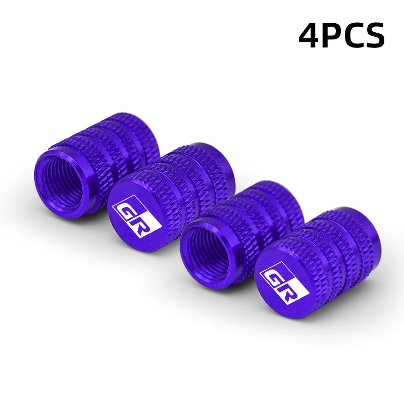 4Pcs Car Wheel Tire Valve Caps Tyre Stem Covers Airdust Waterproof For Toyota GR GAZOO RACING SPORT Yaris Prado Rav4 Car Decor Stem Caps1