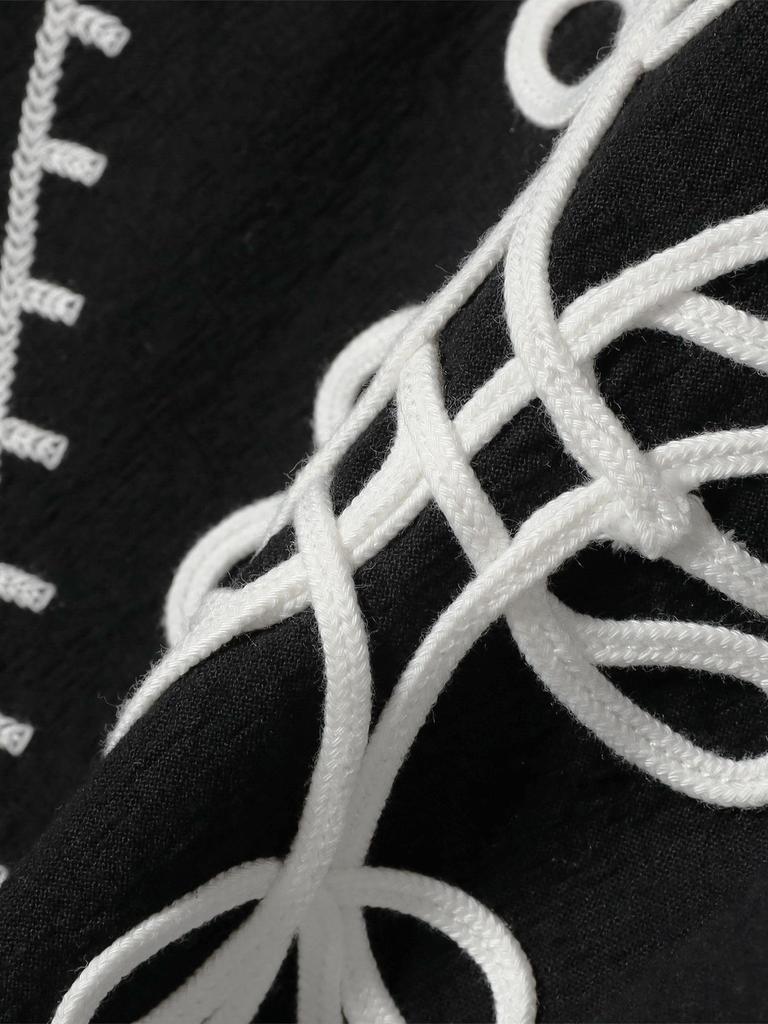 B:MING LIFE STORE by BEAMS Women's Cord Embroidered Down Jacket/Vest, Black, One Size