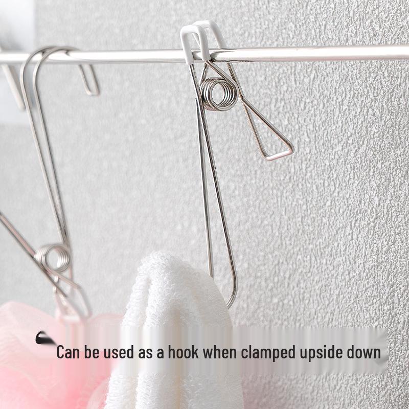 Multifunkční nerezové klipy a háčky do kuchyně, koupelny a na sušák na prádlo