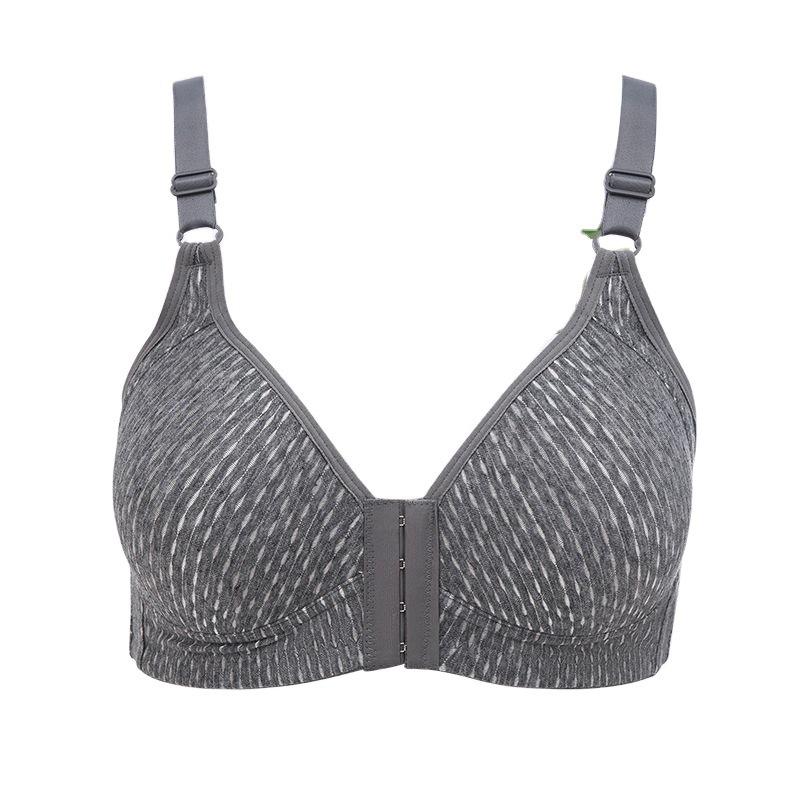 Large Size Front Buckle Bra for Middle-Aged & Elderly Women - Thin, Side Support, Wire-Free