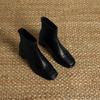 Krazing Pot Sheepskin Autumn Winter Shoes Thick Heels Size 42 Square Toe Zipper Vintage Ankle Boots