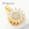 Fashion Crystal Zircon Charms For Necklace 18K Gold Plated Star/Flowers Pendants Accessories DIY Jewelry Making Supplies