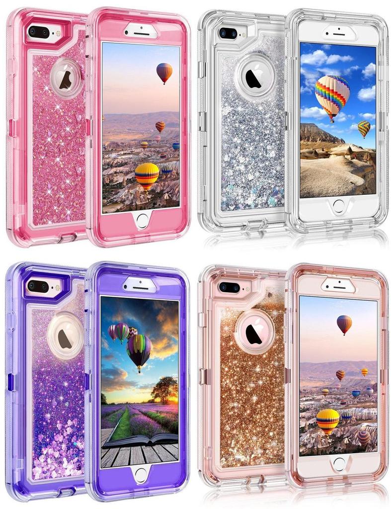Shell Shockproof Defender Quicksand Glitter Liquid Case For Iphone 678px
