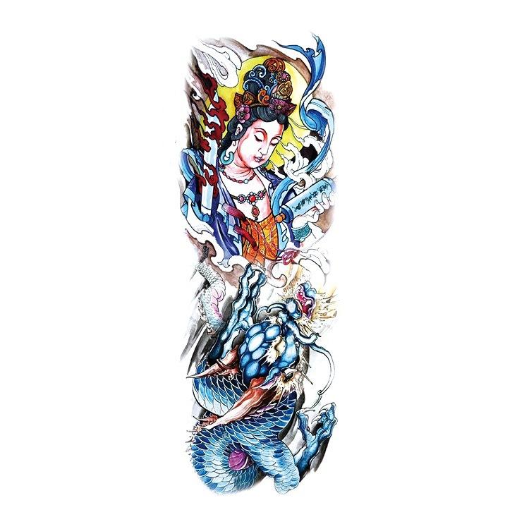 Tattoo Sticker, Flower Arm Skull Totem, Eye Of Eternal Wisdom, Wind Set Tqb Simulation Tattoo Sticker