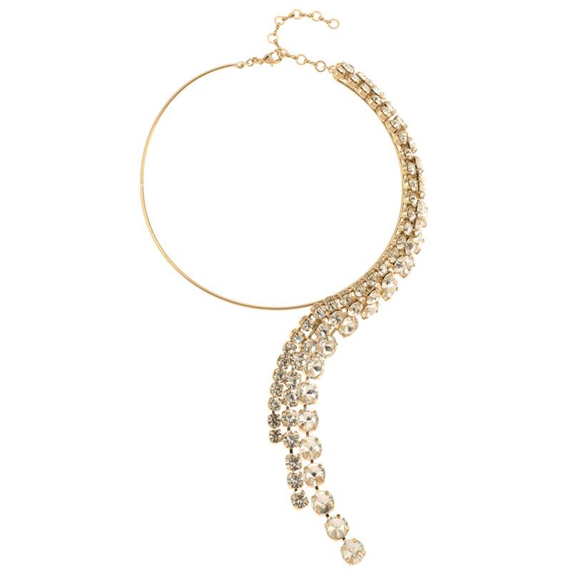

Long Tassel Rhinestone Collar, European and American Fashion Multi-layer Exaggerated Necklace Accessories for Women