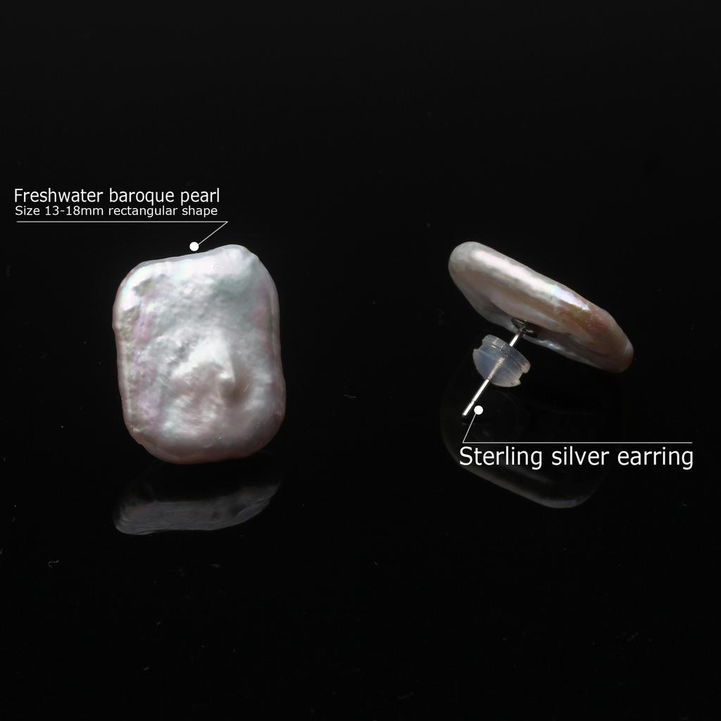 Wedding Natural Freshwater White Pearl Earrings 925 Silver Woman,Bridal Round Pearl Earrings Fine Jewelry Wife Mother Party Gift