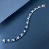 Luoxi Temple 2024 S925 Silver Blue Ice Flower Cut Simulated Diamond Bracelet