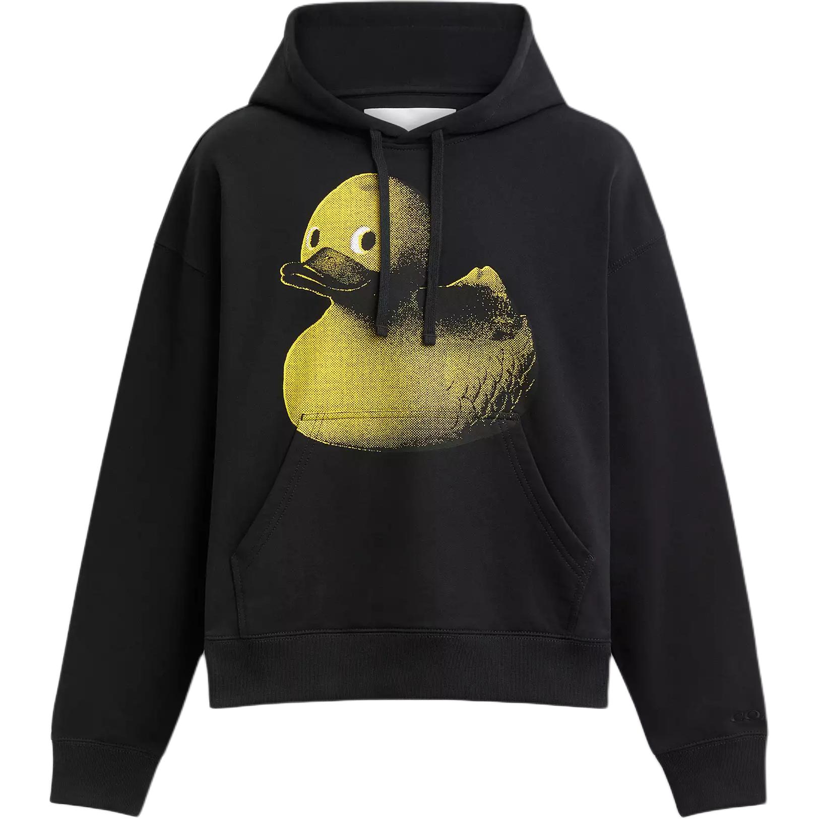 

Coach Пуловер с капюшоном с животным принтом, со спущенным плечом, с длинным рукавом, мужской свитшот, черный CY209-BLK XS