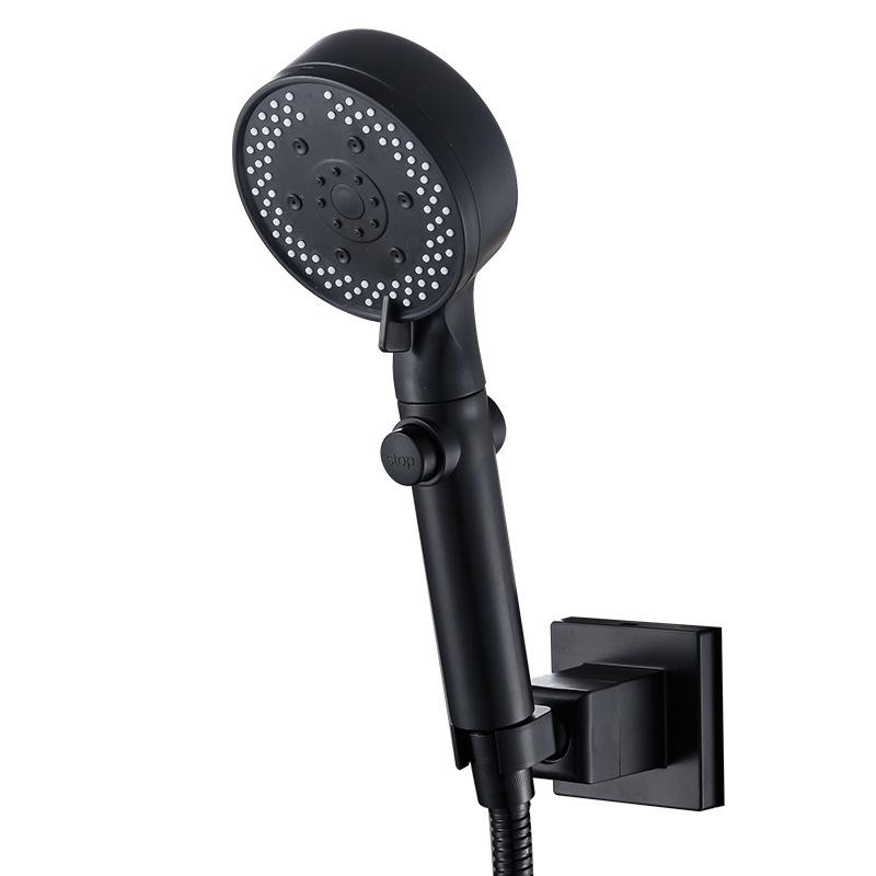 Black Warrior Pressurized Six-Gear Handheld Shower Head – Energy-Saving Nozzle for Household Bath