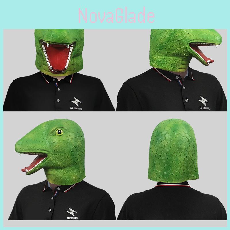Funny Green Snake Head Mask For Creative Costume Parties And Halloween Celebrations